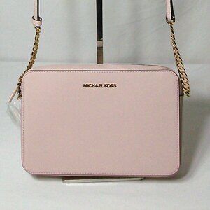 Michael Kors Jet Set Powder Blush Rose LG EW Crossbody bag Leather New with tag